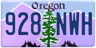 OR license plate 928NWH