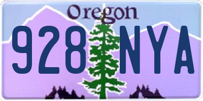 OR license plate 928NYA