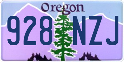 OR license plate 928NZJ