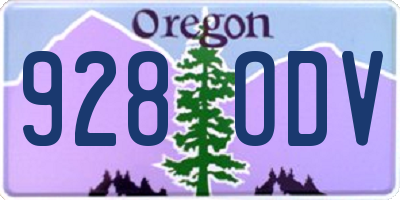 OR license plate 928ODV