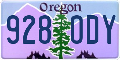 OR license plate 928ODY
