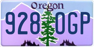 OR license plate 928OGP