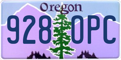 OR license plate 928OPC