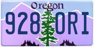 OR license plate 928ORI
