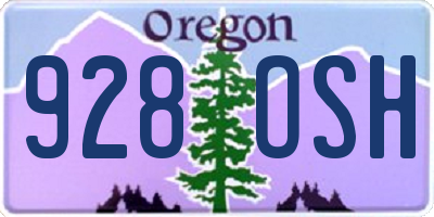 OR license plate 928OSH