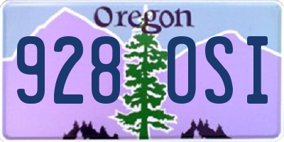 OR license plate 928OSI