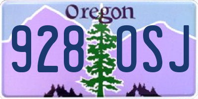 OR license plate 928OSJ