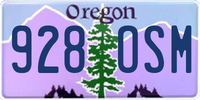OR license plate 928OSM