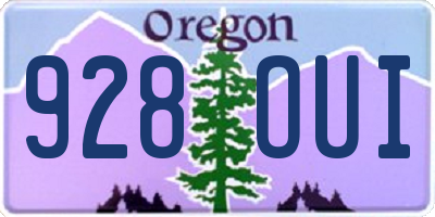 OR license plate 928OUI