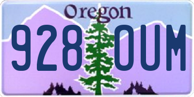 OR license plate 928OUM