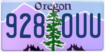 OR license plate 928OUU