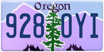 OR license plate 928OYI