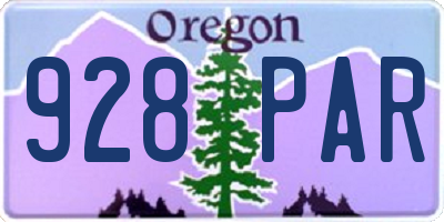 OR license plate 928PAR