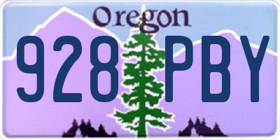 OR license plate 928PBY