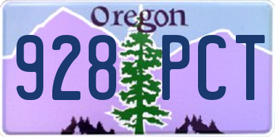 OR license plate 928PCT