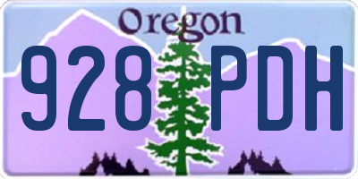 OR license plate 928PDH