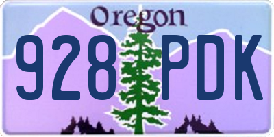 OR license plate 928PDK