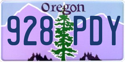 OR license plate 928PDY