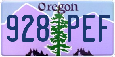 OR license plate 928PEF