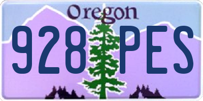 OR license plate 928PES