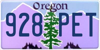 OR license plate 928PET