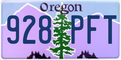 OR license plate 928PFT
