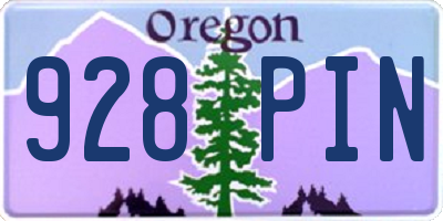 OR license plate 928PIN