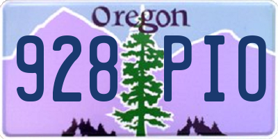 OR license plate 928PIO