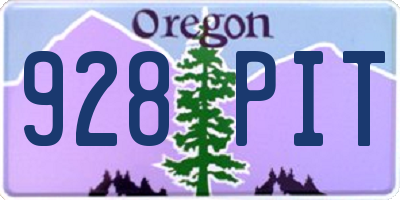 OR license plate 928PIT