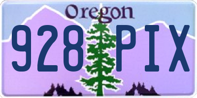 OR license plate 928PIX