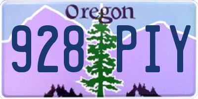 OR license plate 928PIY