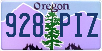 OR license plate 928PIZ