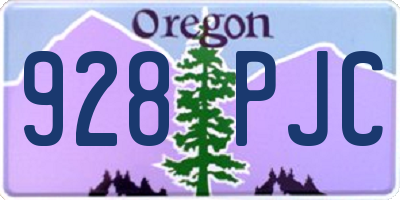 OR license plate 928PJC