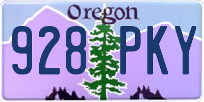OR license plate 928PKY