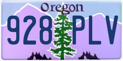OR license plate 928PLV