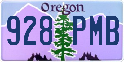 OR license plate 928PMB