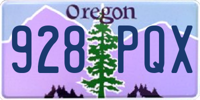 OR license plate 928PQX