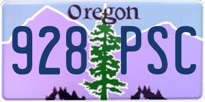 OR license plate 928PSC