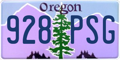OR license plate 928PSG
