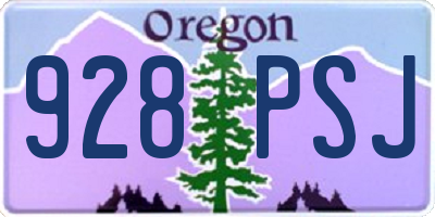 OR license plate 928PSJ