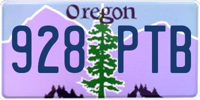 OR license plate 928PTB
