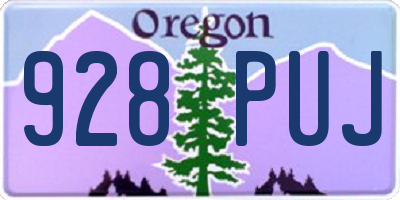 OR license plate 928PUJ