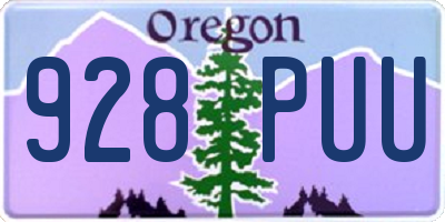 OR license plate 928PUU