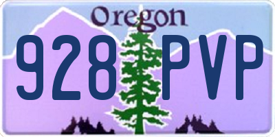 OR license plate 928PVP