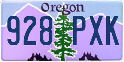 OR license plate 928PXK