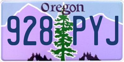 OR license plate 928PYJ