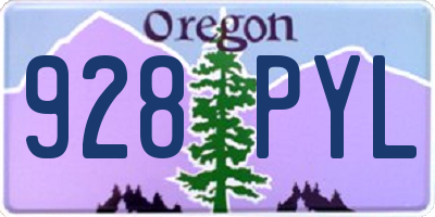 OR license plate 928PYL