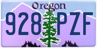 OR license plate 928PZF