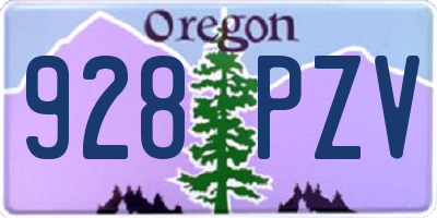 OR license plate 928PZV