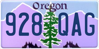 OR license plate 928QAG